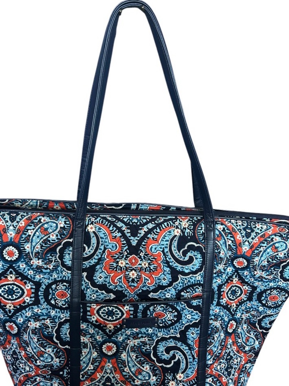 Vera Bradley Navy Paisley Pattern Large Tote Bag